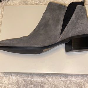 Marc Fisher gray suede booties